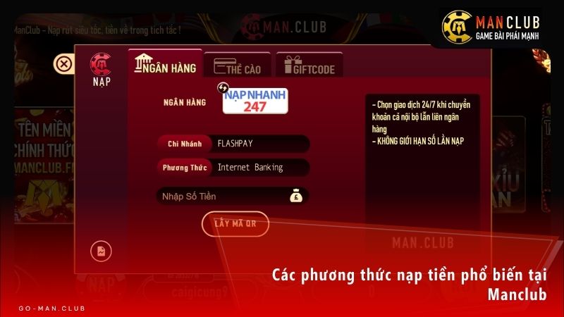 Lựa chọn kênh nạp tiền Manclub phù hợp để tối ưu hóa thời gian giao dịch của bạn